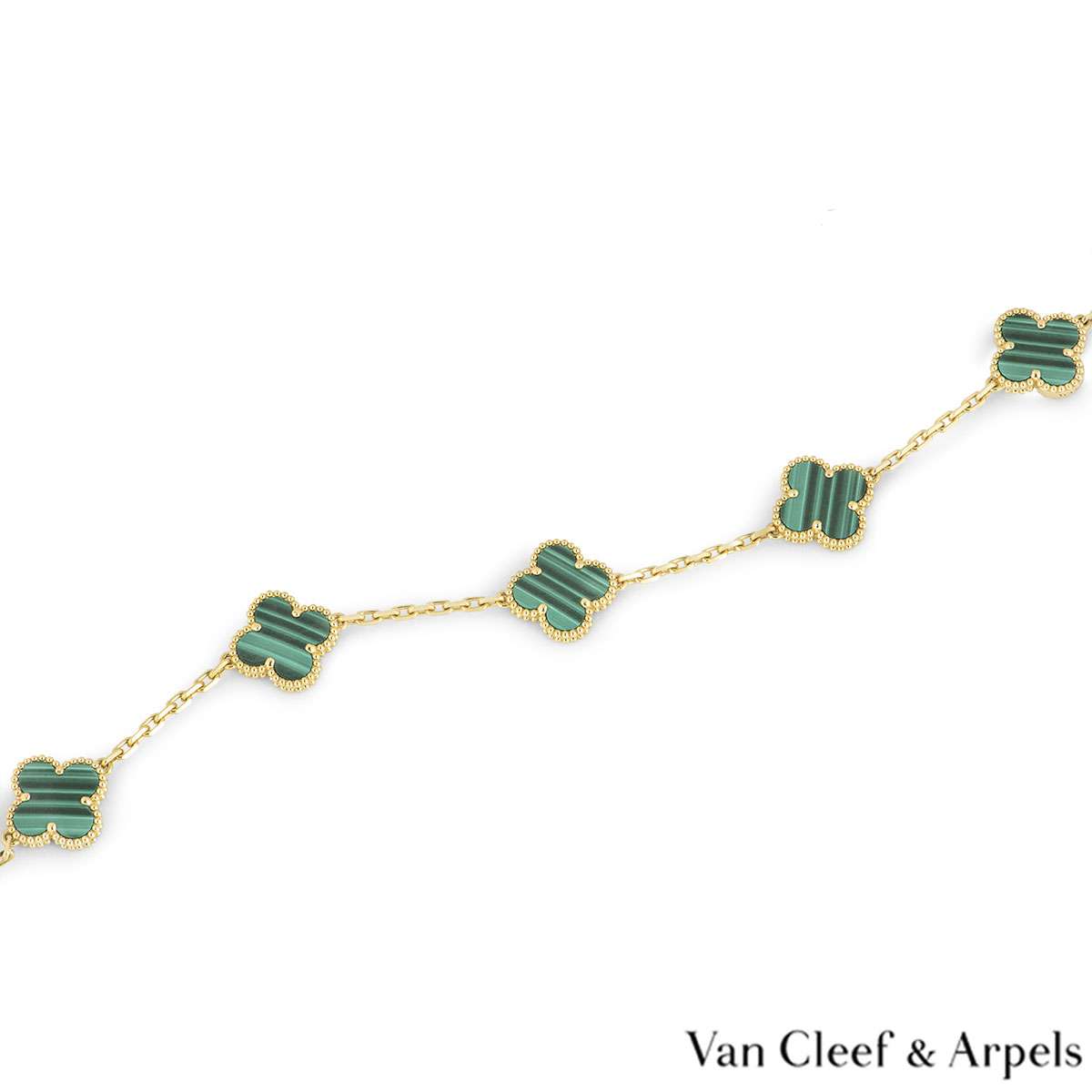 Van Cleef and Arpels 5 Motif Vintage Alhambra Malachite Bracelet at 1stDibs   van cleef green bracelet, van cleef bracelet green, green van cleef  bracelet